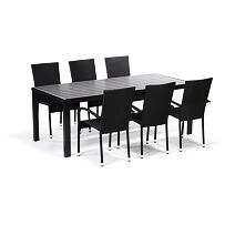 Jedálenský zostava - stôl Vigo XL a 6x stoličky Madrid antracit IWHome IWH-10150005