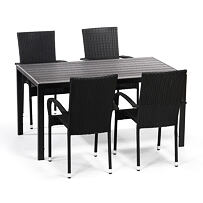 Jedálenský zostava - stôl Vigo L a 4x stoličky Madrid antracit IWHome IWH-10150004
