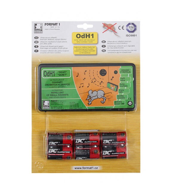 Odháňač kún, myší a potkanov OdH1 s batériami - ultrazvukový tichý FORMAT1 49180