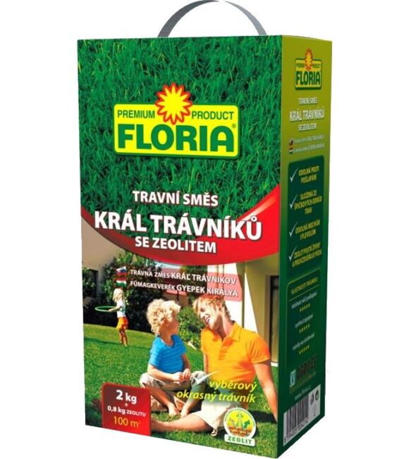 FLORIA Kráľ trávnikov trávna zmes 2 kg + zeolit 800 g