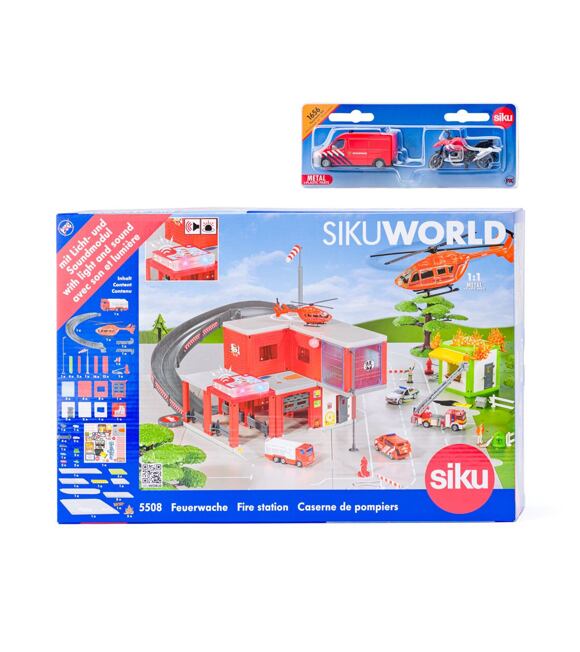 SIKU World - hasičská stanica s hasičským autom 55081656