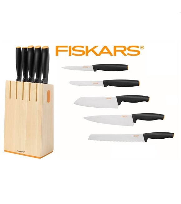 Blok prírodný s 5 nožmi Fiskars Functional Form 1014211