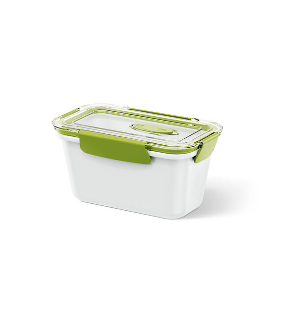 Svačinová dóza na šalát biela / zelená 0,9 l Bento box Emsa