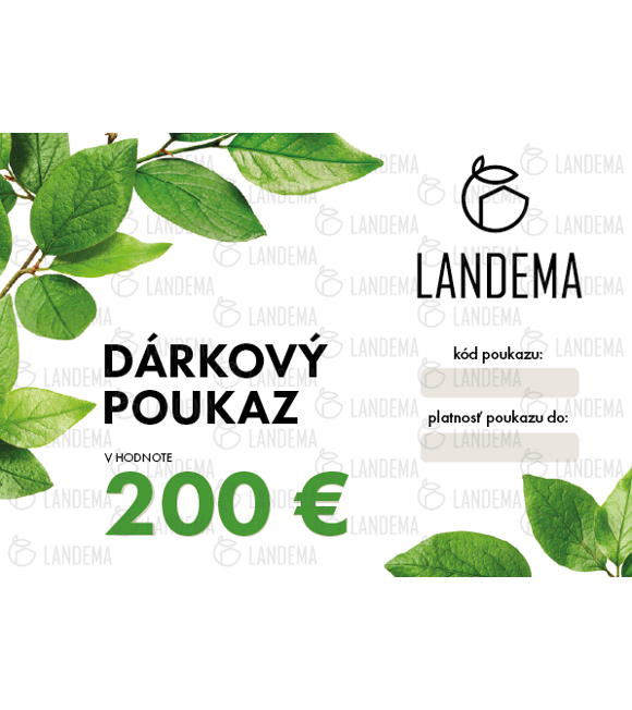 Elektronická darčeková poukážka 200 EUR