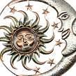 Závesná dekorácia kovové slnko + mesiac Prodex A00671