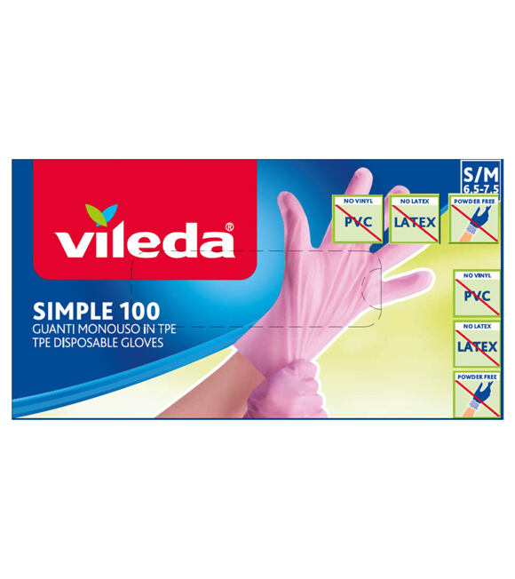 Simple rukavice S/M 100 ks VILEDA 170900