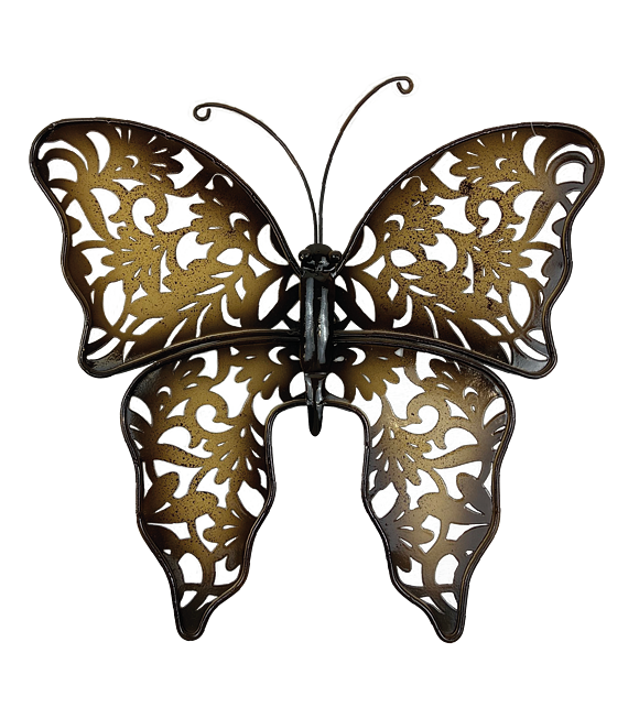Motýľ kovový hnedobéžový menší 26 x 24 cm Prodex A00569