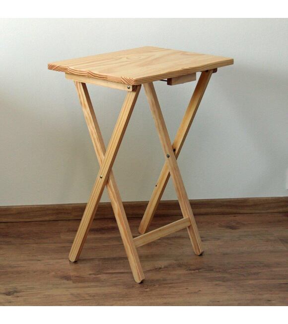 Skladací stolík drevený, prírodný SD123