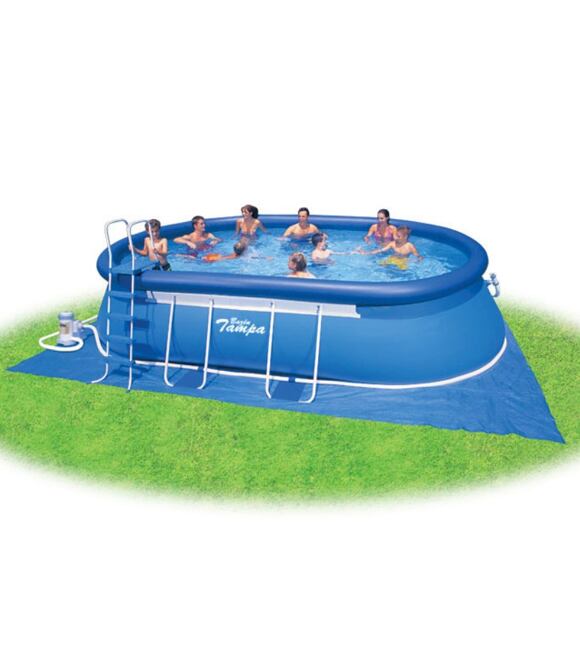 Bazén Tampa ovál 3,05 x 5,49 x 1,07 m s kartušovou filtráciou + schodíky + podložka + krycia plachta