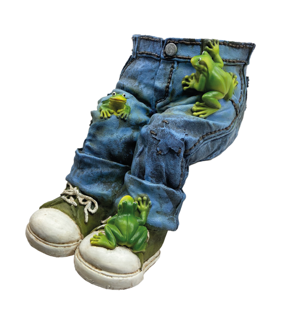 Kvetináč - kryt na sedenie džínsy + žabky a topánky 37 x 21 x 28 cm Prodex A00379