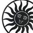Slnko kovové čierne veľké 62 cm Prodex 5099
